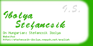 ibolya stefancsik business card